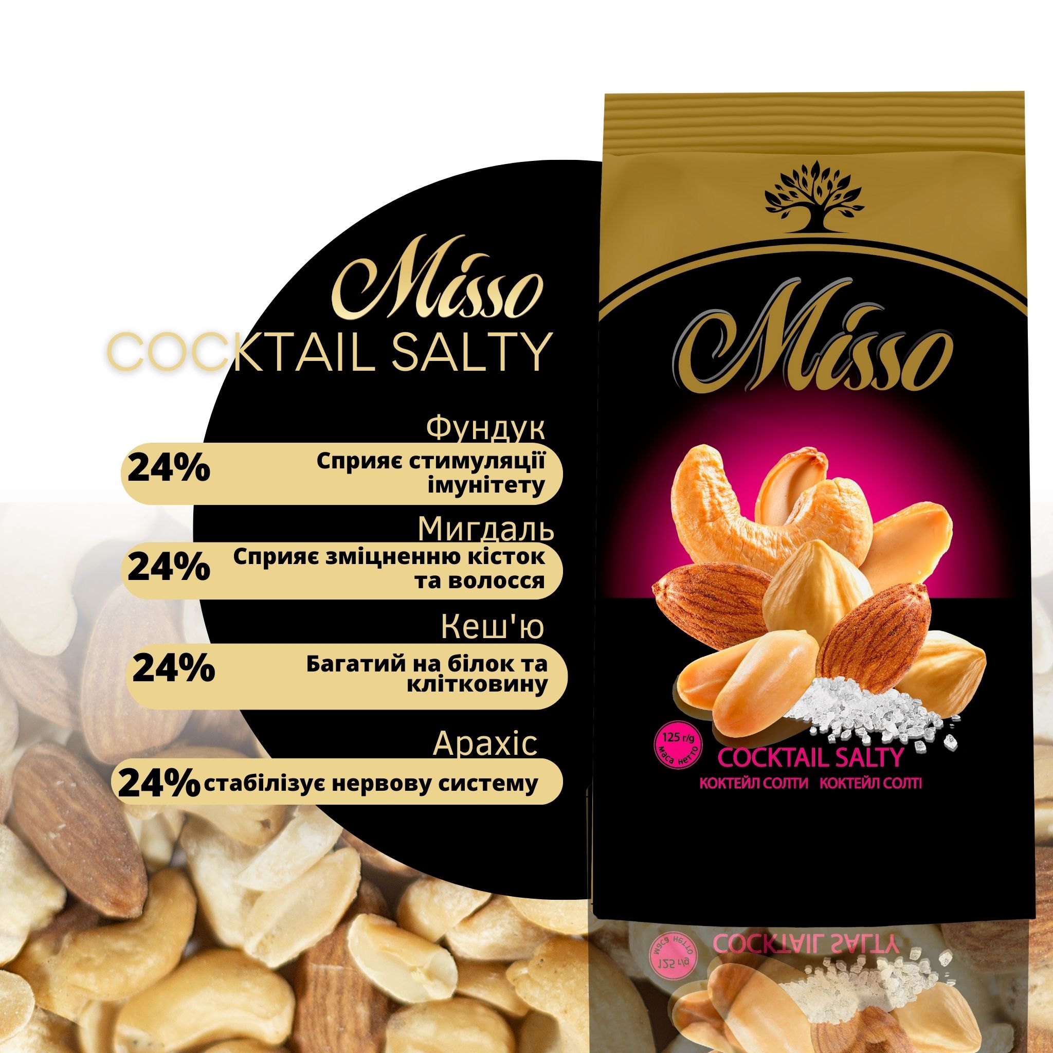 Асорті горіхів Misso Coctail Salty 125 г - фото 3