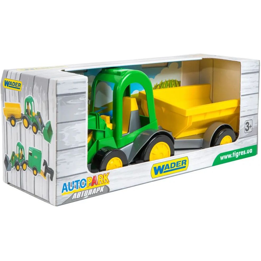 Іграшка Tigres Трактор-баггі з ковшем та причепом жовтий причіп (39349) - фото 1