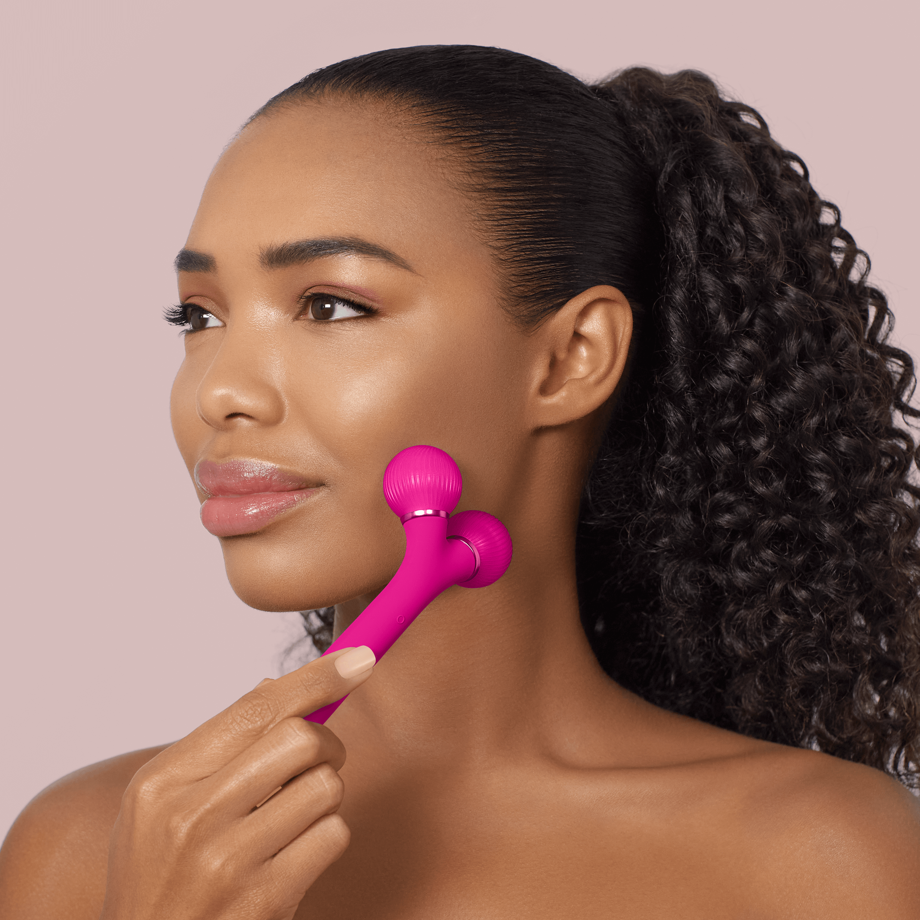 Электронный звуковой ролик для лица GESKE Sonic Facial Roller 4 в 1 сиреневый - фото 5