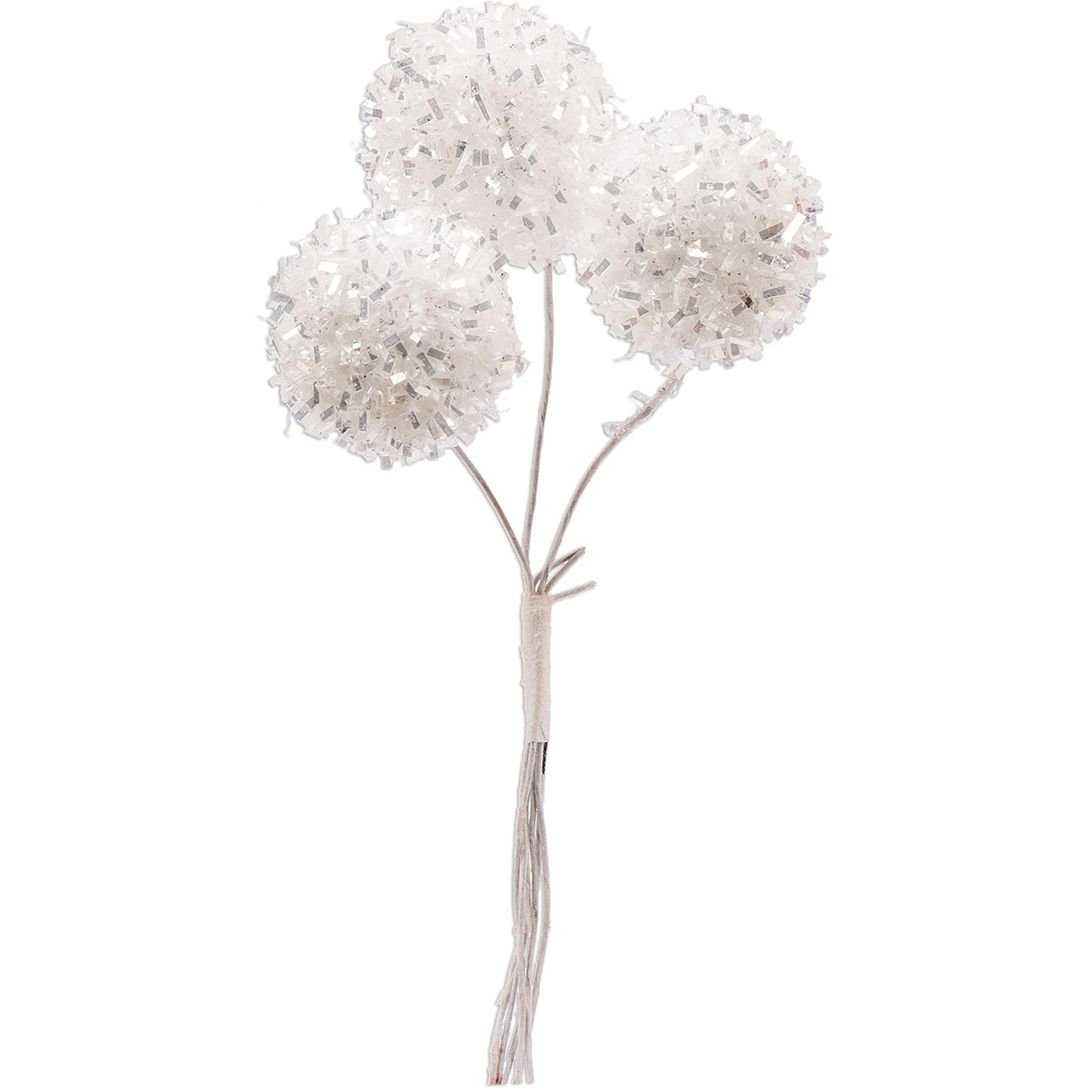 Декоративные шарики одуванчика Yes! Fun на стебле 4 см белые (974156) - фото 1