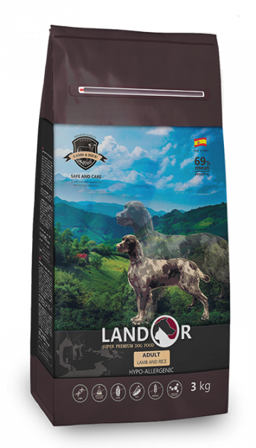 Сухий корм для собак усіх порід Landor, ягня з рисом, 1 кг - фото 1