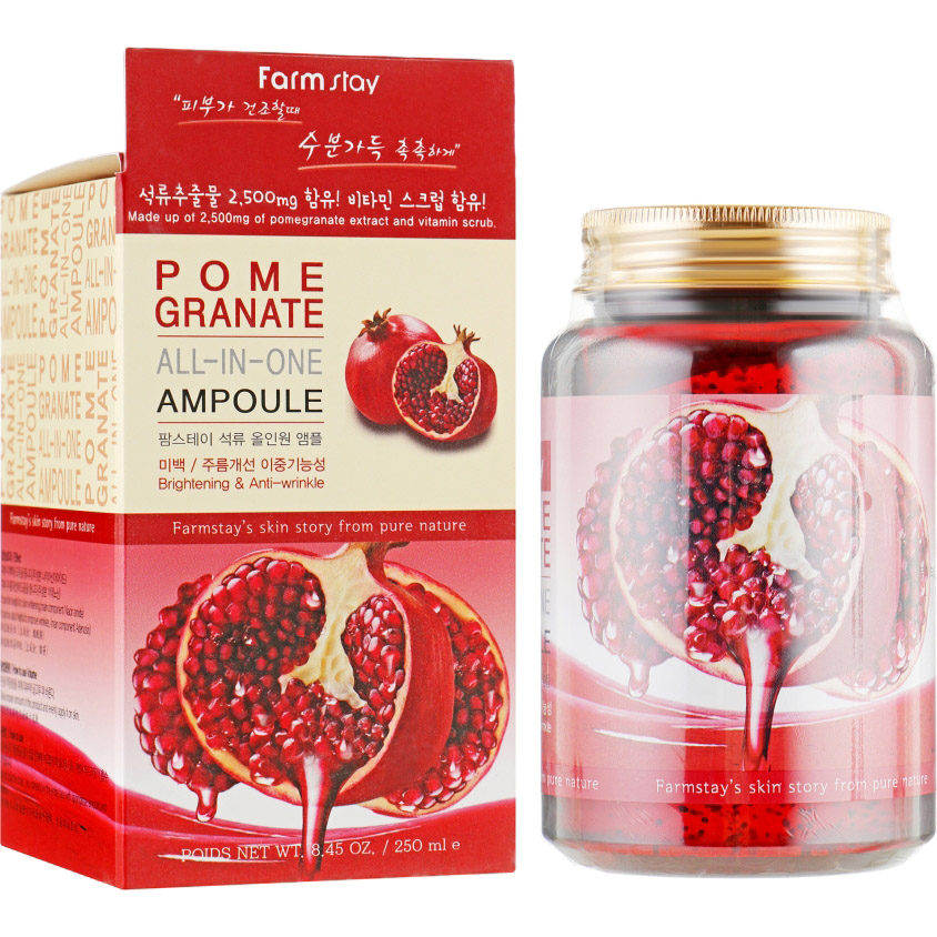 Ампульная сыворотка FarmStay Pomegranate All In One Ampoule, с вытяжкой граната, 250 мл - фото 2