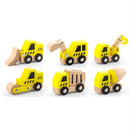 Набір іграшкових машинок Viga Toys Будтехніка, 6 шт (50541) - фото 3