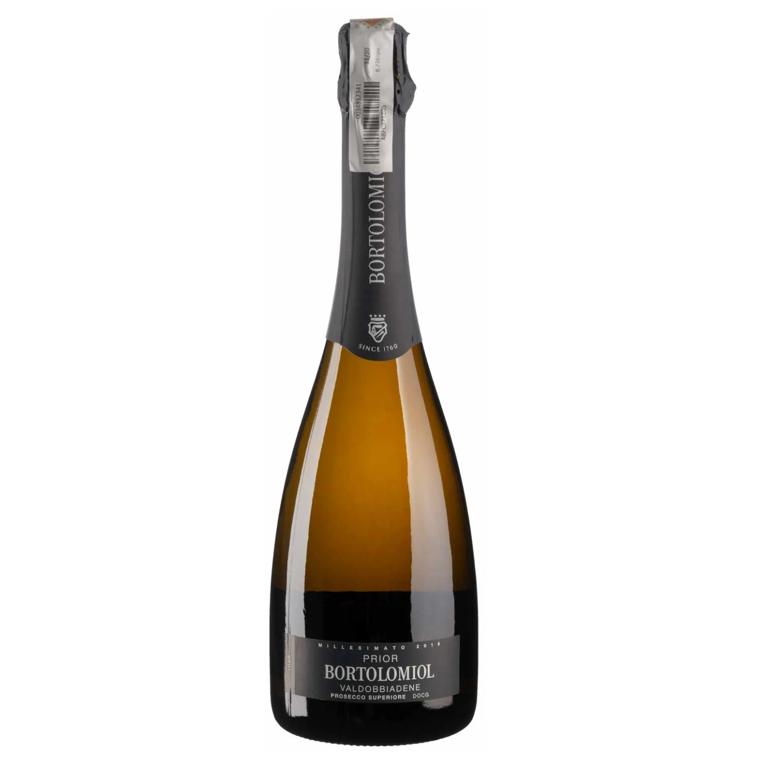 Вино ігристе Bortolomiol Prior Valdobbiadene Prosecco Superiore DOCG, біле, брют, 12%, 0,75 л (Q0722) - фото 1