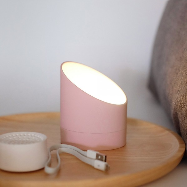 Будильник-лампа Gingko The Edge Light, з регулюванням яскравості, розовий (G001PK) - фото 4
