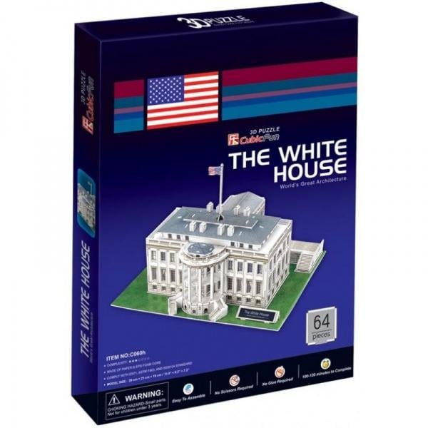 3D Пазл CubicFun Белый дом, 64 элемента (C060h) - фото 1