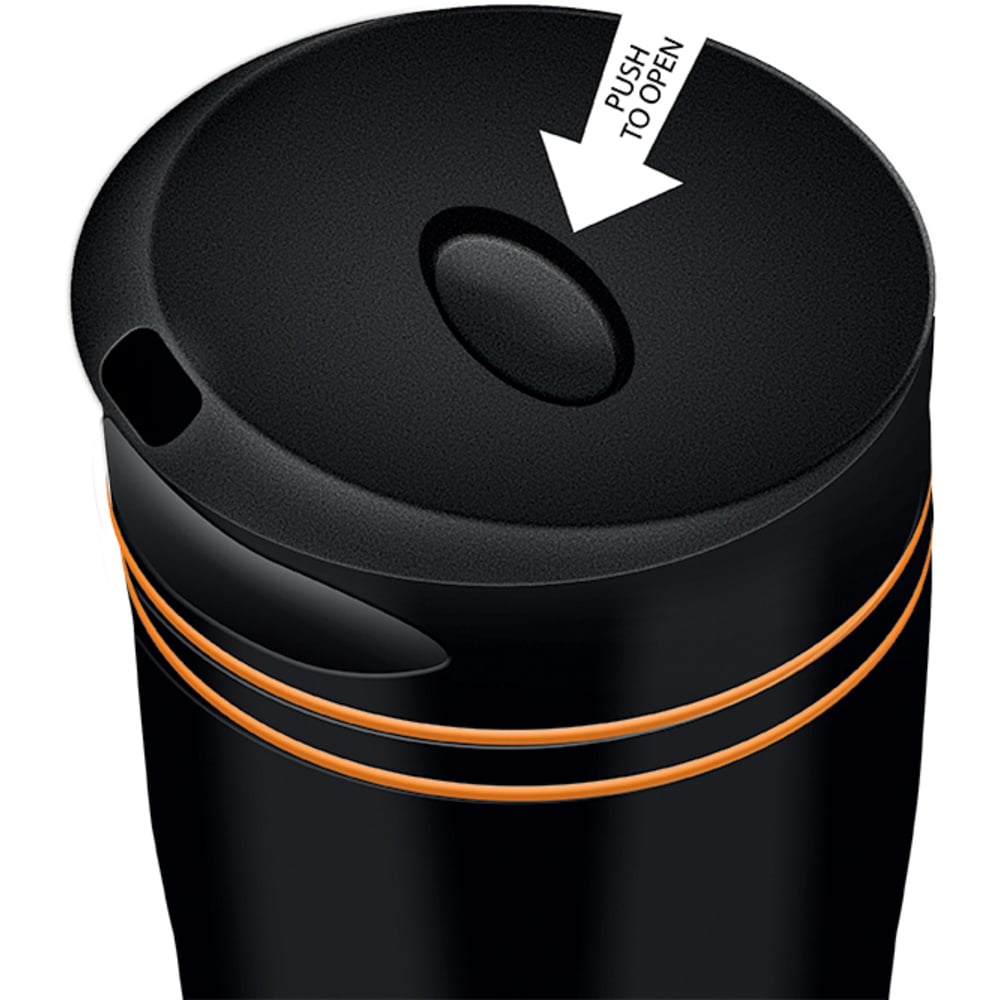 Термочашка Lamart Manq, 360 мл, черная с оранжевым (LT4051) - фото 3