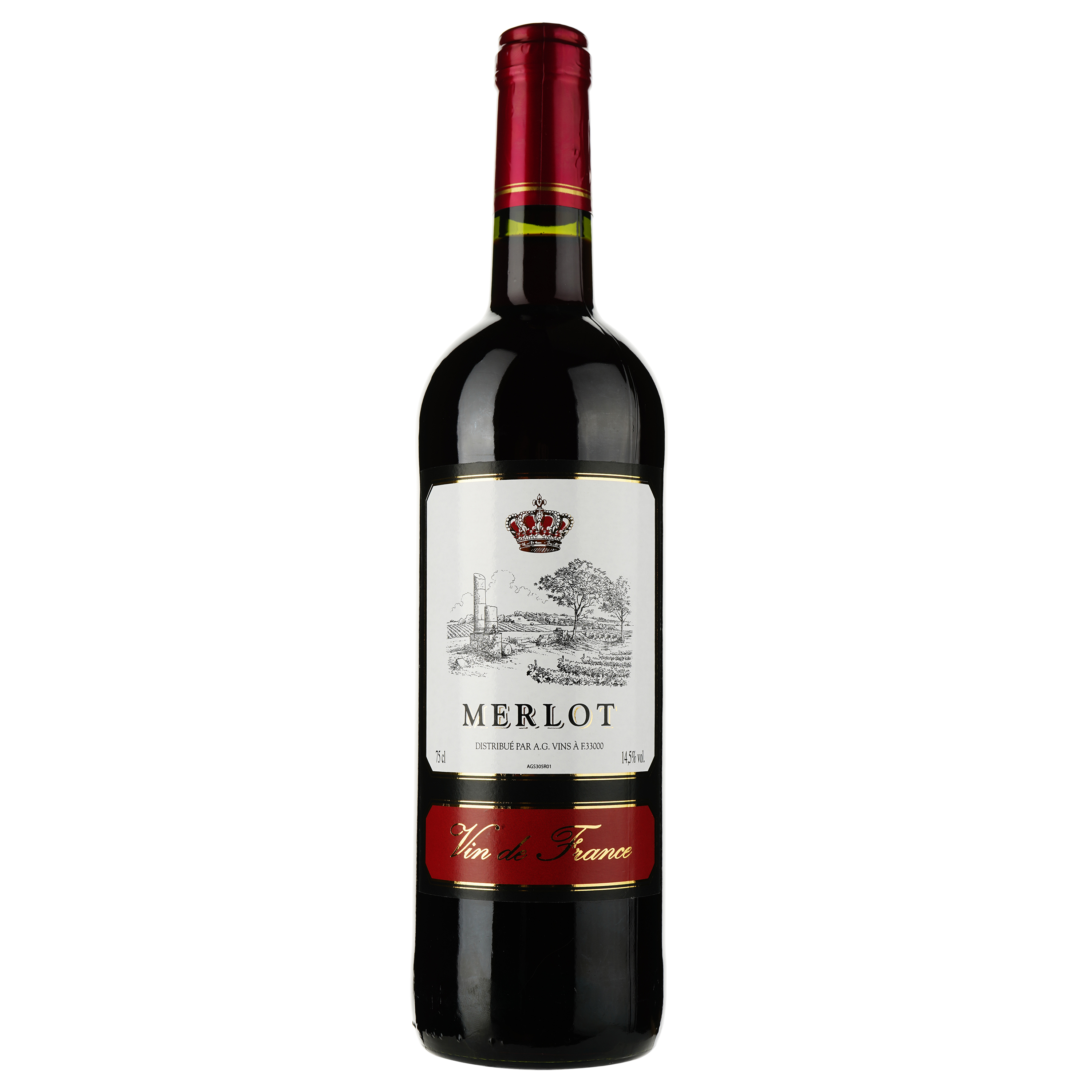 Вино AG Vins Merlot Vin de France 2022 красное сухое 0.75 л - фото 1