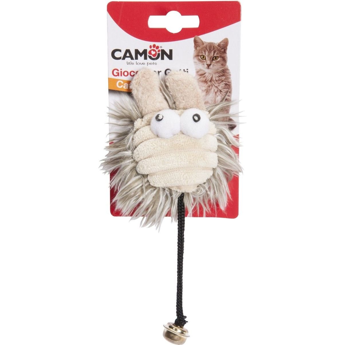 Іграшка для котів Camon, з дзвіночком, плюш, в асортименті - фото 1