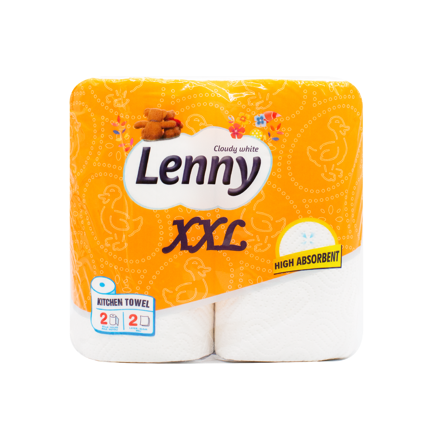Паперові рушники Lenny XXL, двошарові, 2 рулони - фото 1