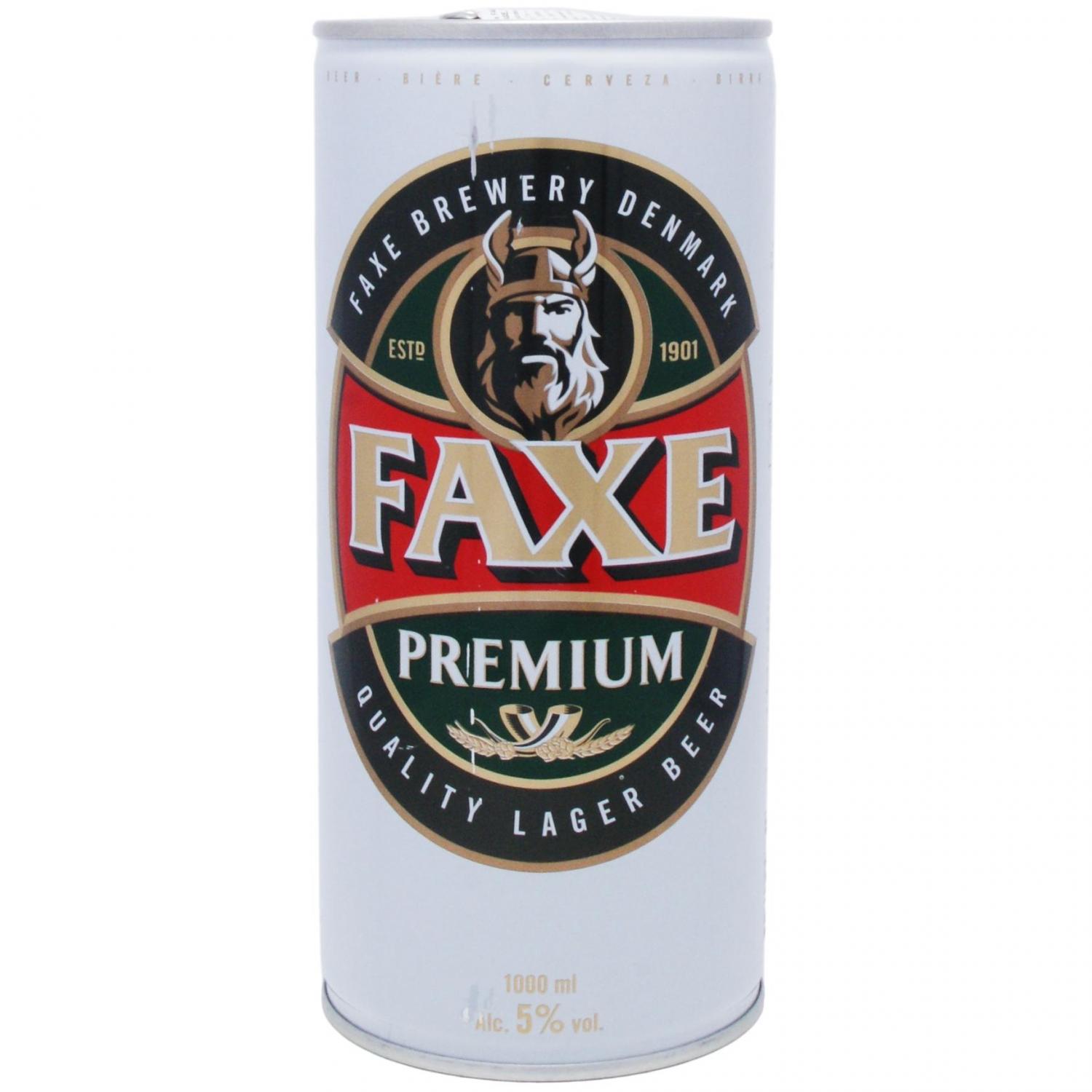 Пиво Faxe Premium, светлое, 5%, ж/б, 1 л (102041) - фото 1