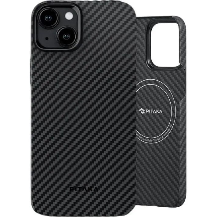 Чохол-накладка Pitaka MagEZ Case 4 Twill 1500D Black/Grey для iPhone 15 Plus - фото 1