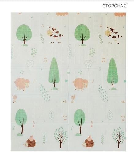 Уцінка. Дитячий двосторонній складаний килимок Poppet Тигреня в лісі та Молочна ферма 150х180 см (PP001-150) - фото 2