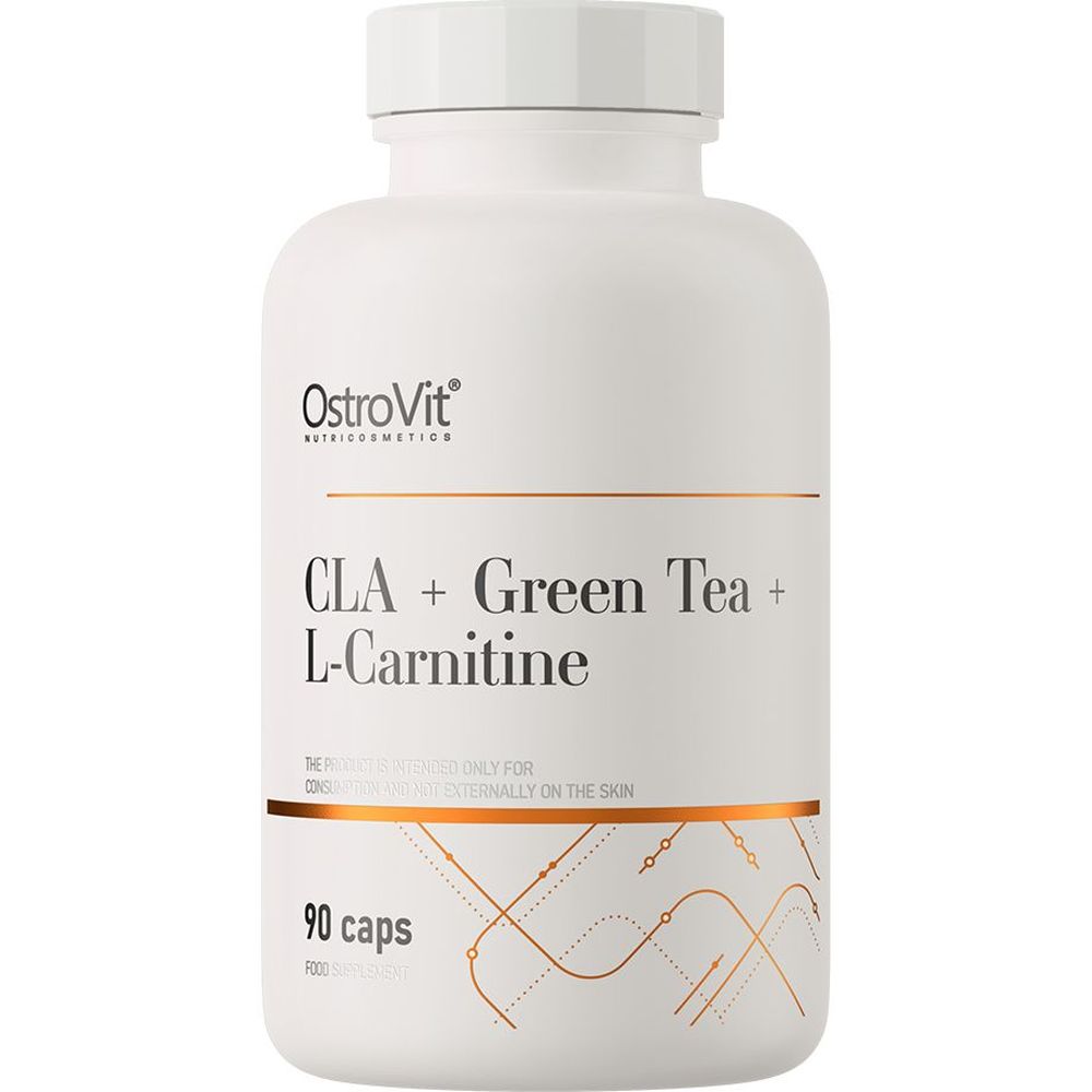 Жироспалювач OstroVit CLA + Green Tea + L-carnitine 90 капсул - фото 1