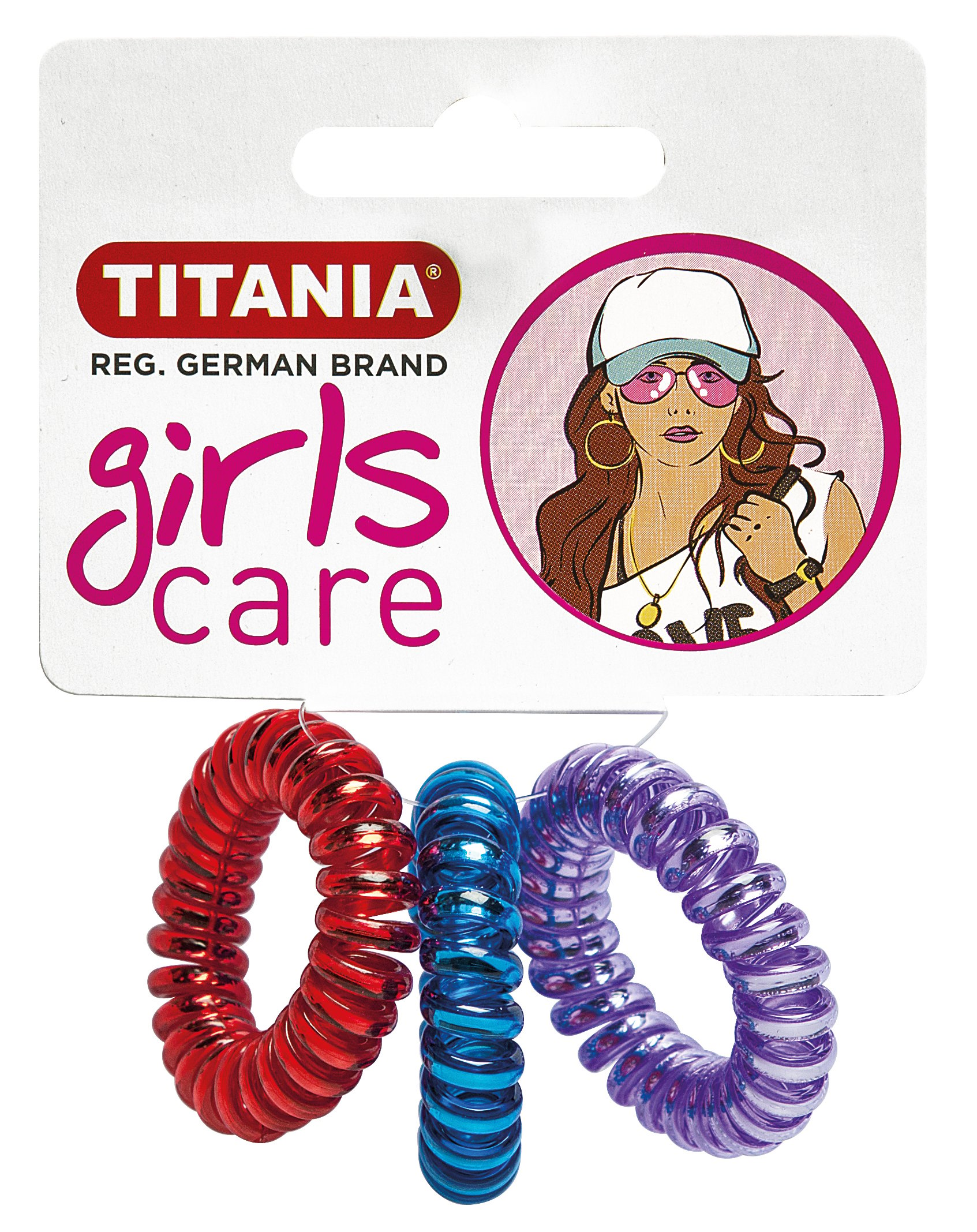 Набір різнокольорових резинок для волосся Titania Ati ziep, пластмасовий, 3шт. (8530 GIRL) - фото 1