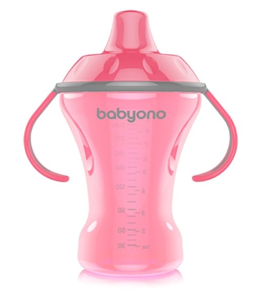 Чашка-непроливайка BabyOno Natural Nursing з твердим носиком, 260 мл, рожевий (1457) - фото 2