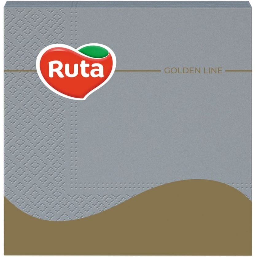 Салфетки Ruta, трехслойные, 33х33 см, 20 шт., серые - фото 1
