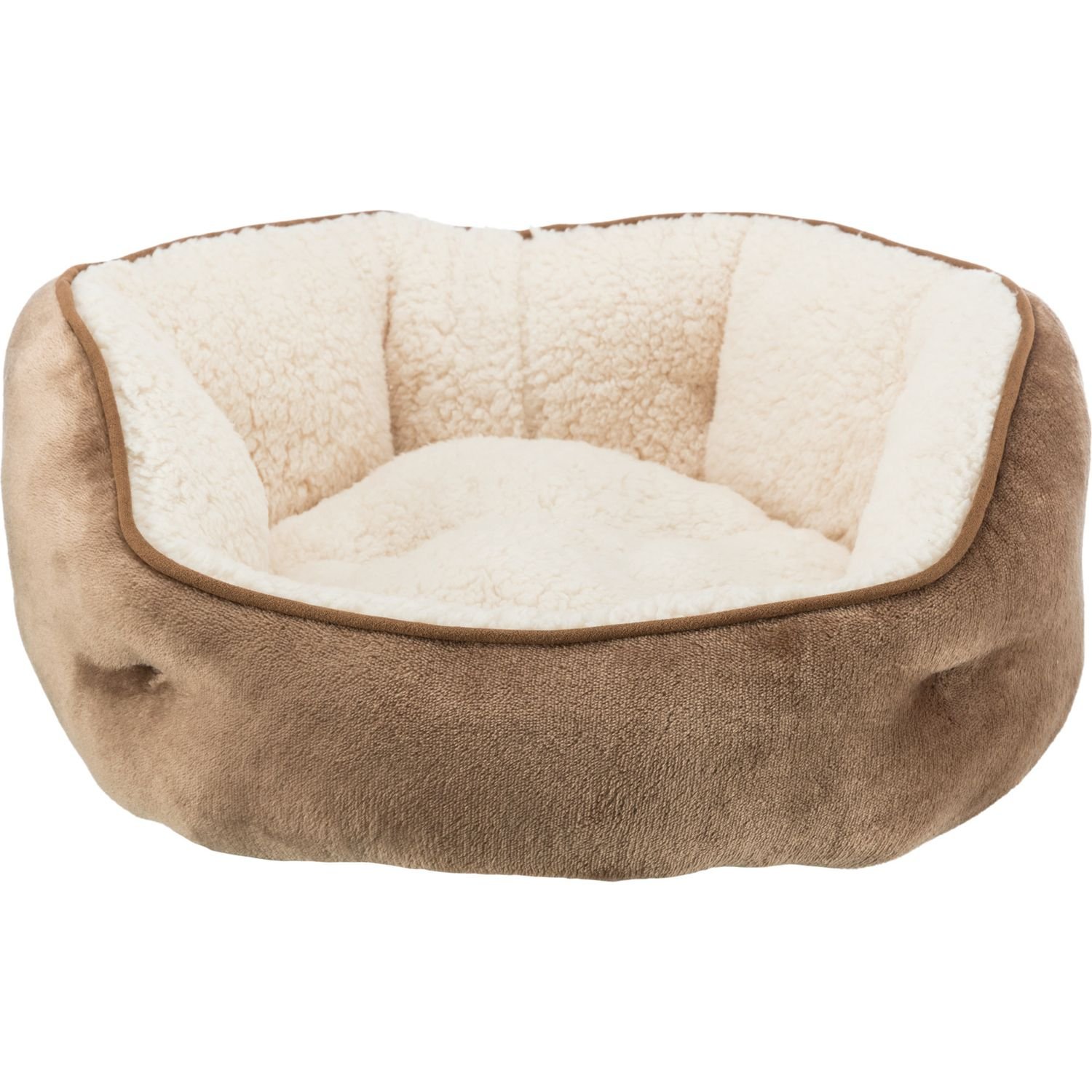 Лежак для собак Trixie Othello, плюшевий, діаметр 60 см, коричневий з бежевим - фото 2