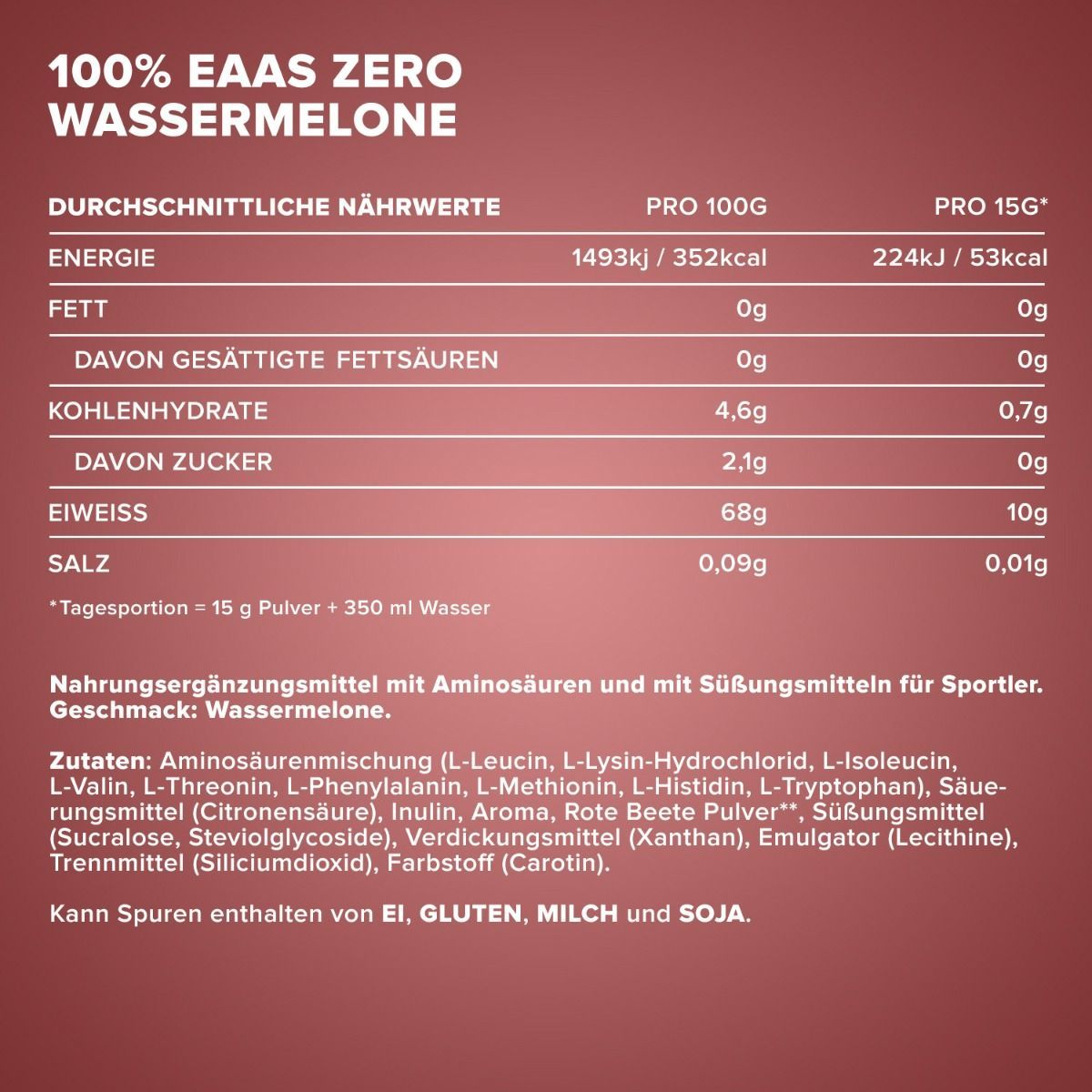 Аминокислота IronMaxx 100% EAAs Zero Арбуз 500 г - фото 5
