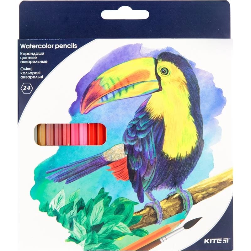 Цветные акварельные карандаши Kite Птицы 24 шт. (K18-1050) - фото 1