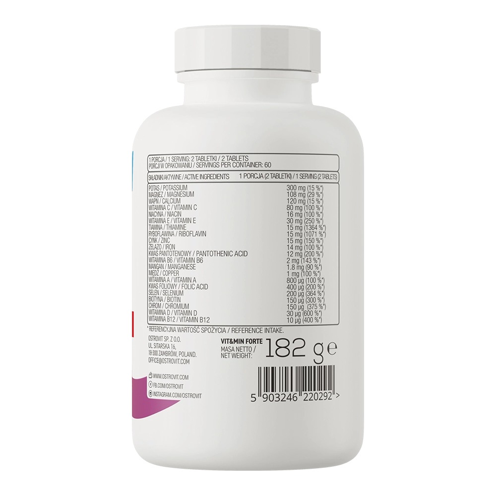 Вітамінно-мінеральний комплекс OstroVit Vit&Min Forte 120 таблеток - фото 3