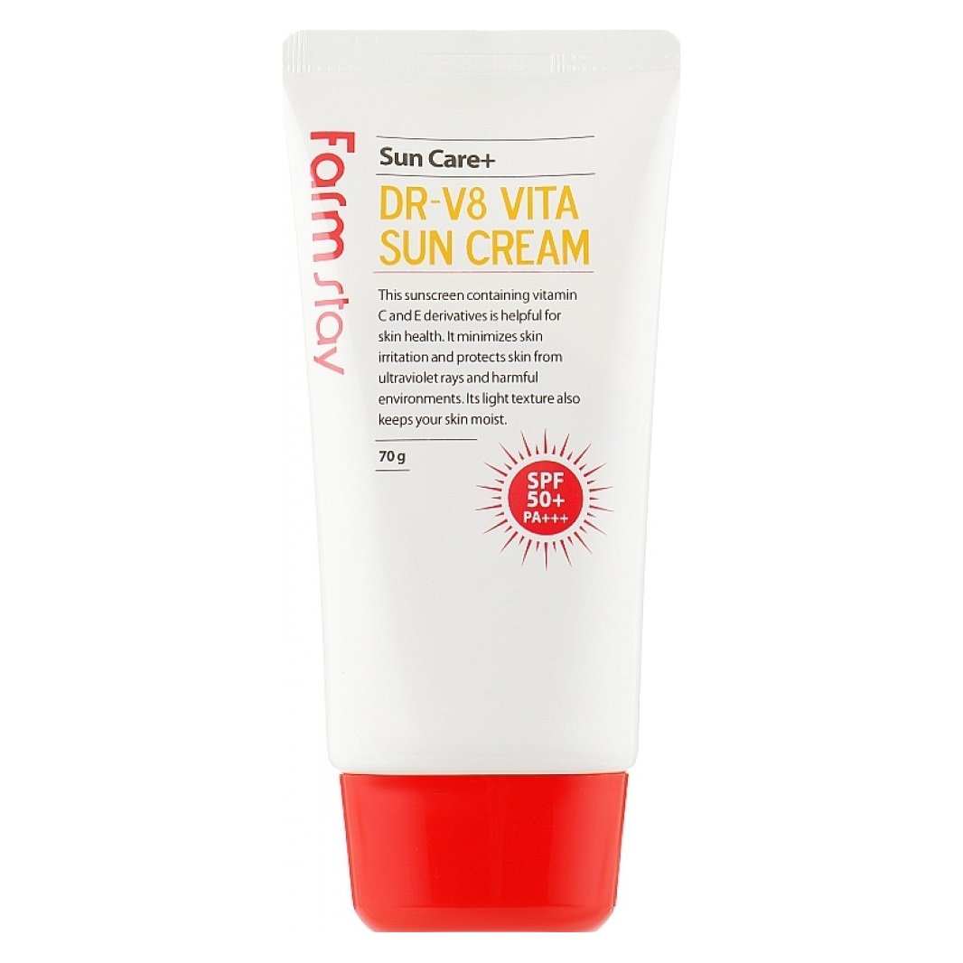Сонцезахисний крем для обличчя FarmStay DR-V8 Vita Sun Cream з вітамінами, 70 мл - фото 1
