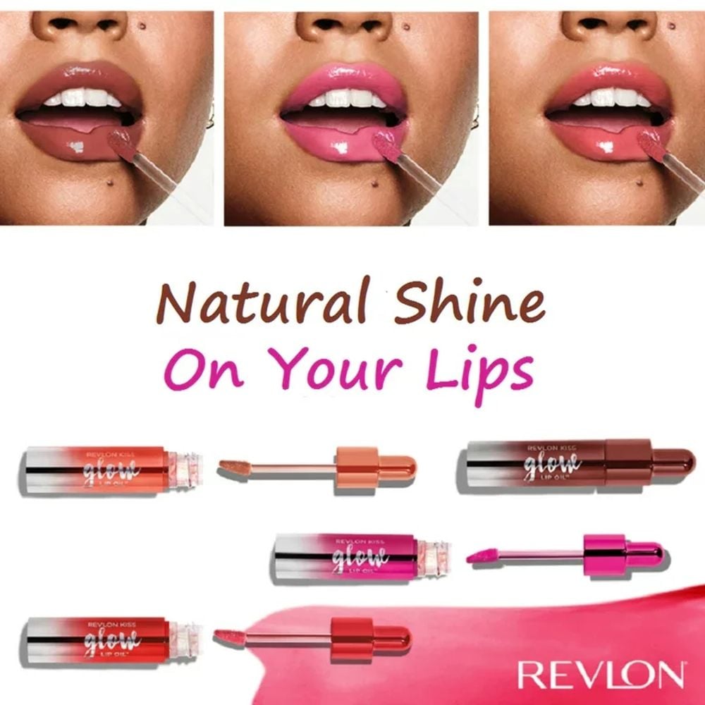 Олія для губ Revlon Kiss Glow Lip Oil відтінок 004 (Glow'd up Rose) 6 мл (548049) - фото 4