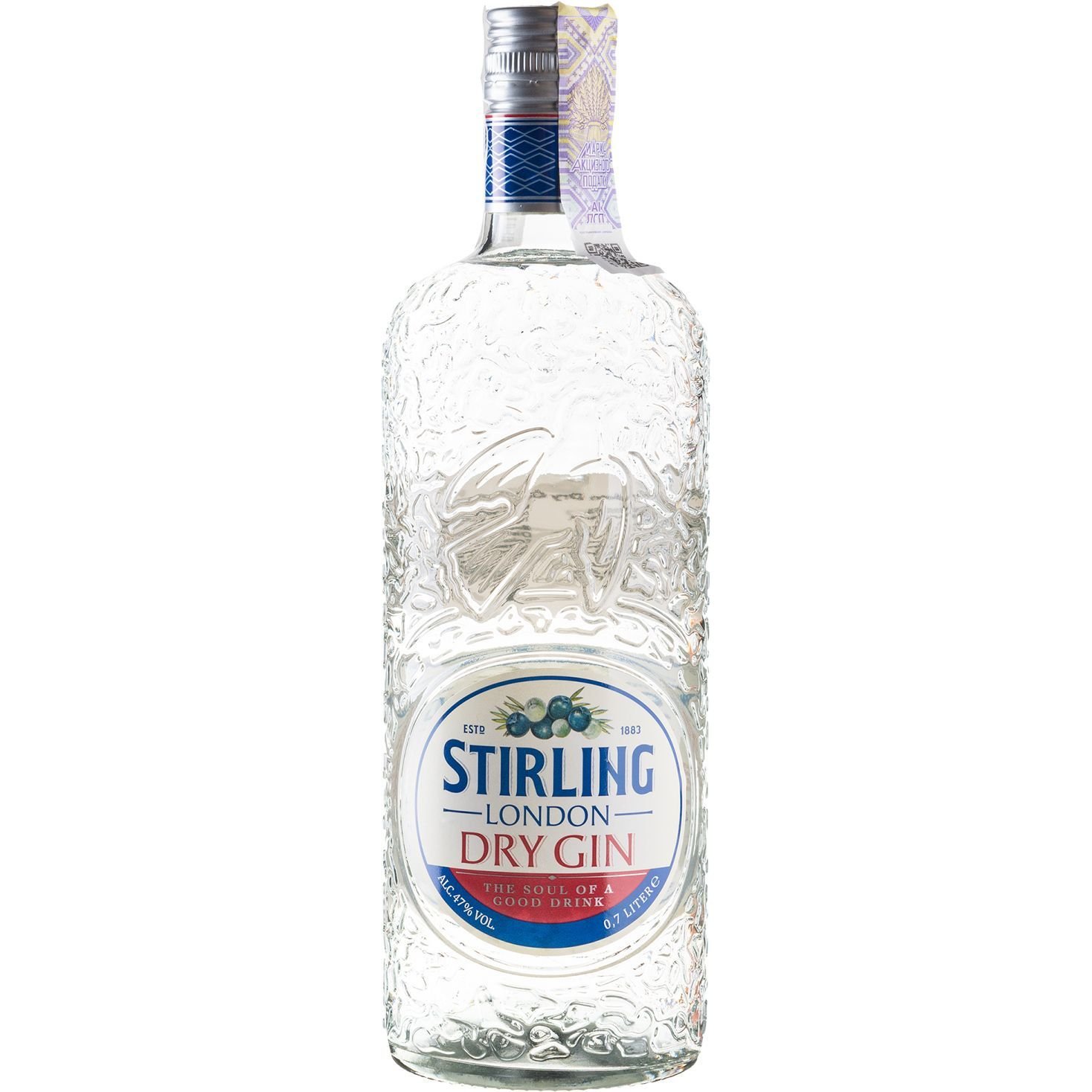 Джин Stirling London Dry Gin 47% 0.7 л - фото 1