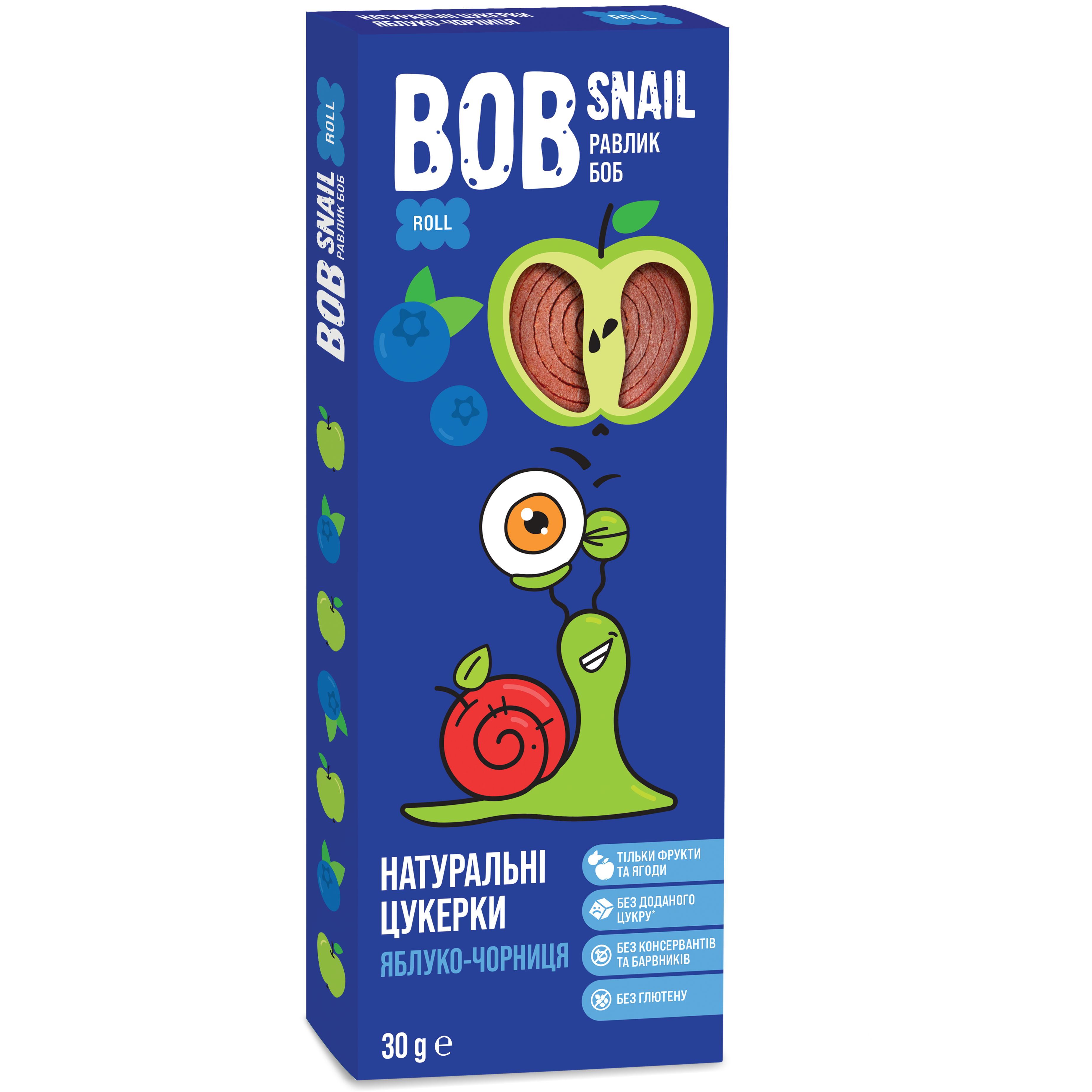 Фруктовые яблочно-черничные конфеты Bob Snail 30 г - фото 1