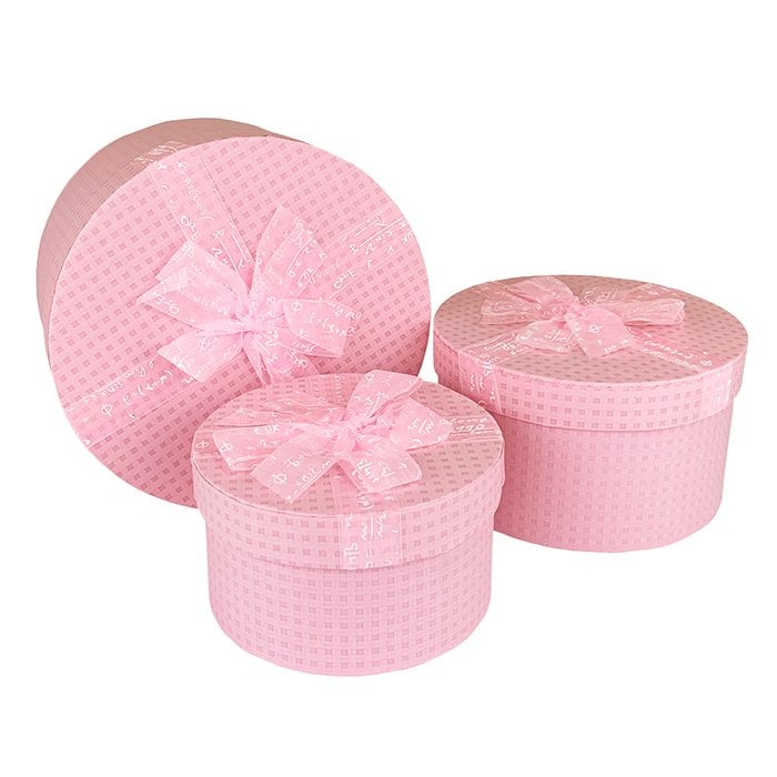 Набір подарункових коробок UFO Pink, кругла, 80303-002, 3 шт. (80303-002 Набор 3 шт PINK круг.) - фото 1