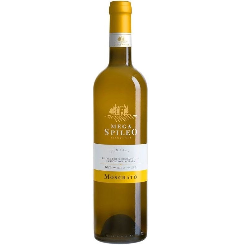 Вино Cavino Mega Spileo Moschato, біле, сухе, 13%, 0,75 л (8000019538250) - фото 1