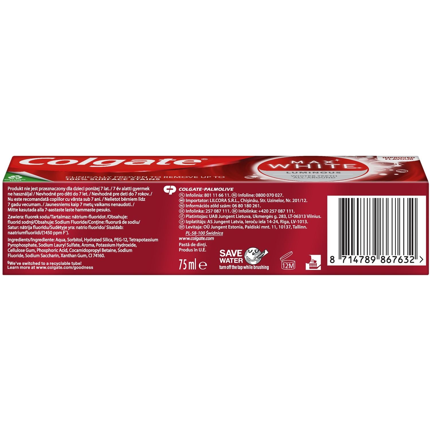 Зубная паста ColgateMax White Luminous 75 мл - фото 8