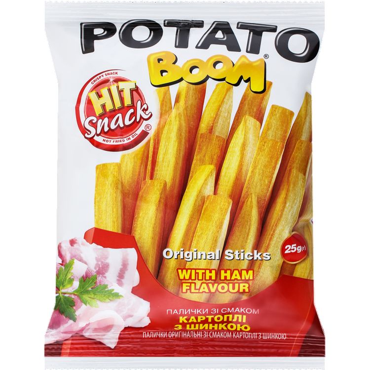 Палочки Potato Boom Hit snack с ветчиной 25 г - фото 1