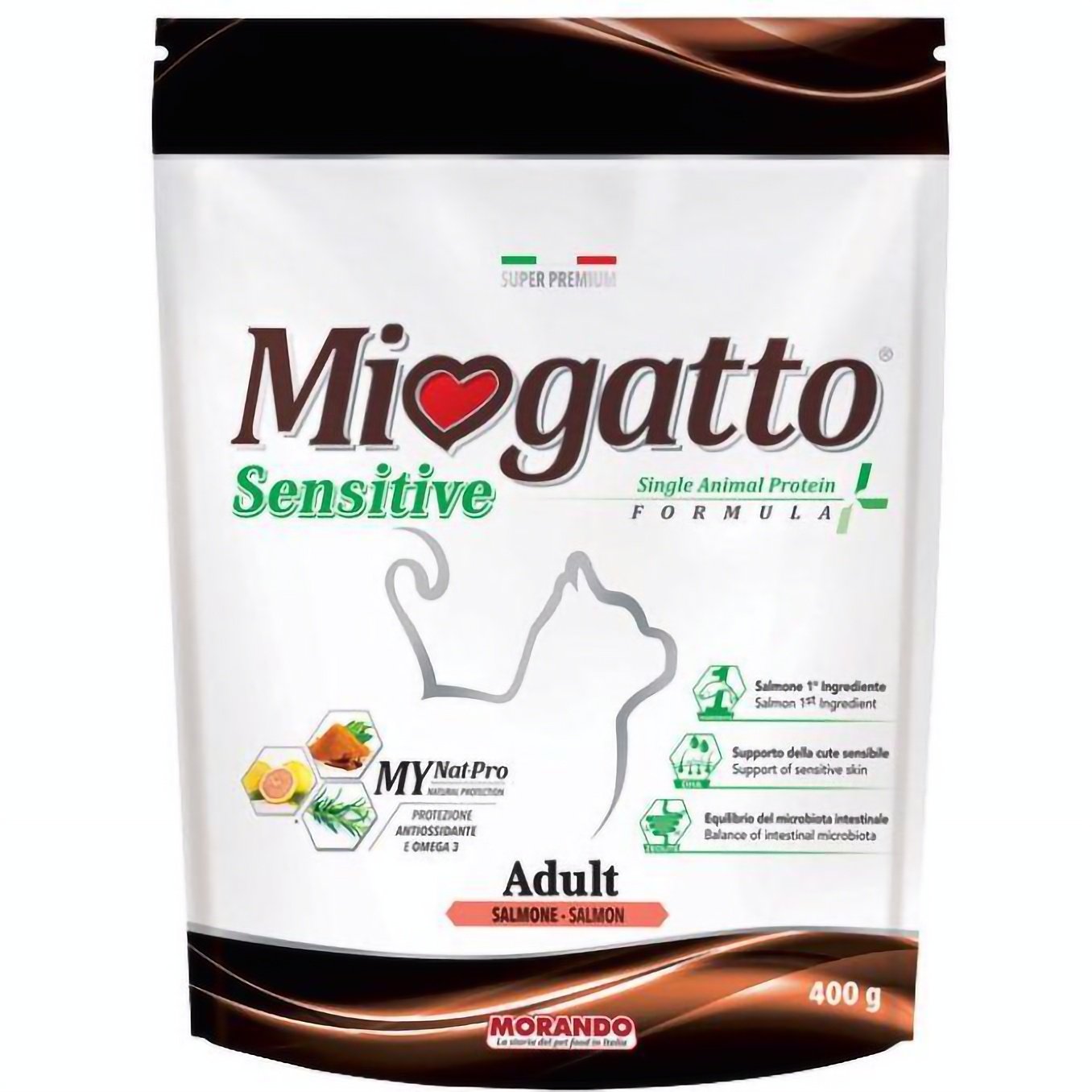 Сухой корм для кошек Morando MioGatto Sensitive Monoprotein, лосось, 400 г - фото 1