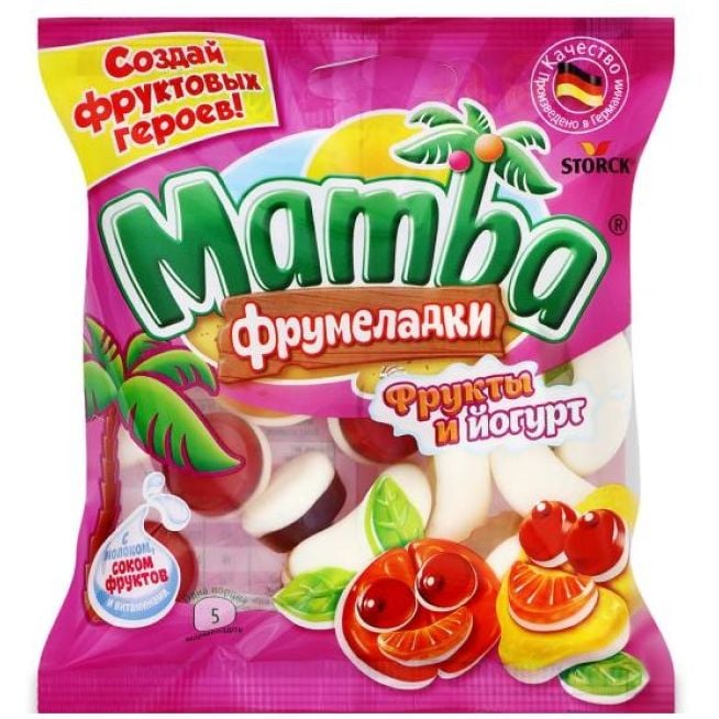 Жувальні цукерки Mamba Фрумеладки Фрукти-йогурт 72 г (702657) - фото 1