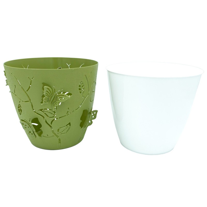Горшок для цветов Alyaplastik 3D, 0.7 л, темно-зеленый (ALY101d.green) - фото 4