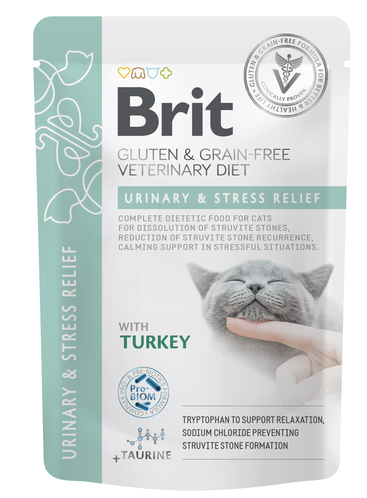 Влажный корм для кошек Brit VetDiet Urinary and Stress Relief с индейкой 12 шт. x 85 г - фото 2