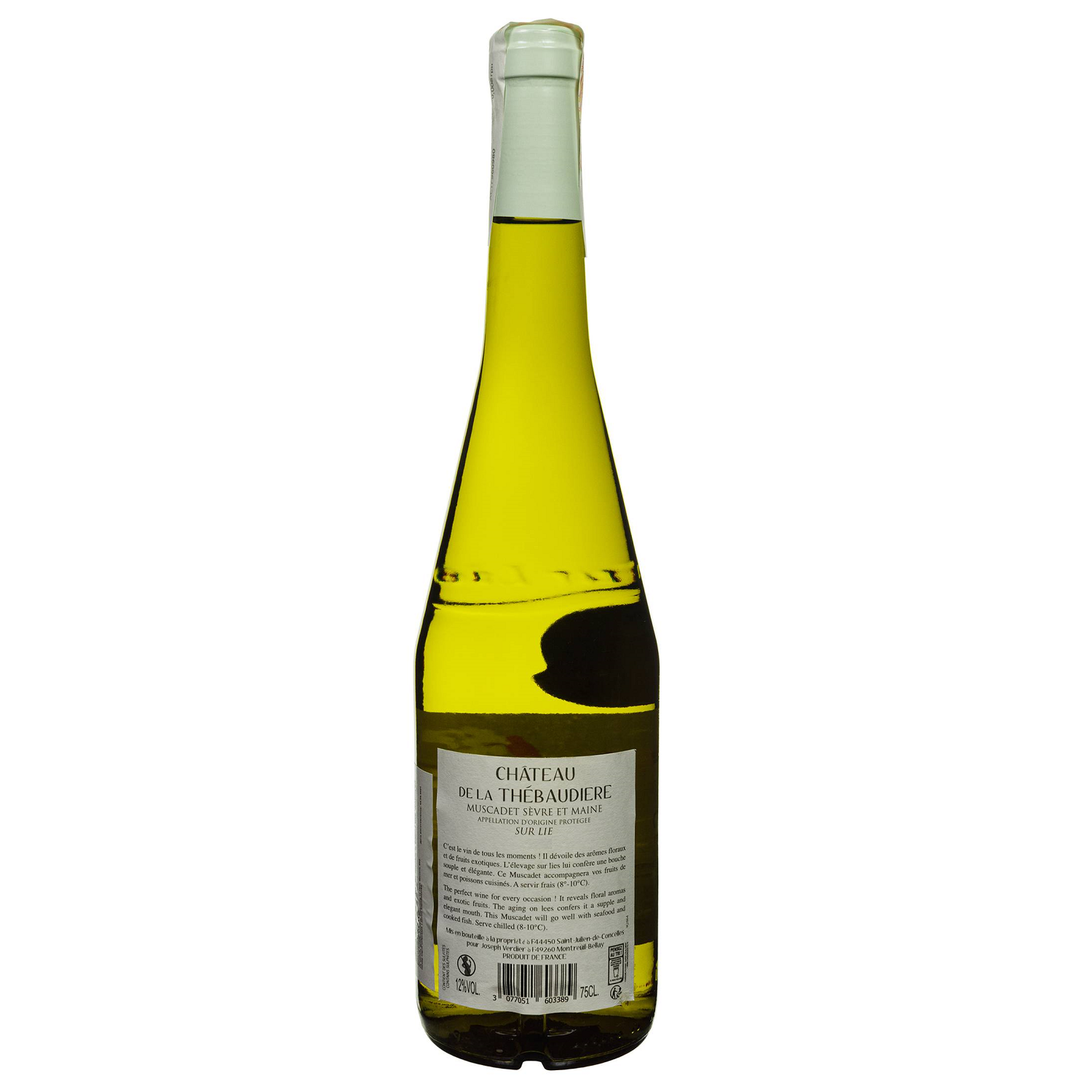 Вино Chetau de La Thebaudiere Muscadet Sevre et Maine Sur Lie, белое, сухое, 0,75 л - фото 2