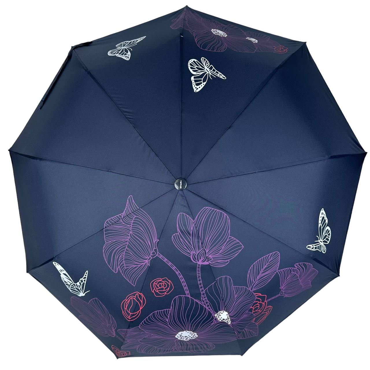 Жіноча складана парасолька напівавтомат Toprain 96 см синя - фото 3