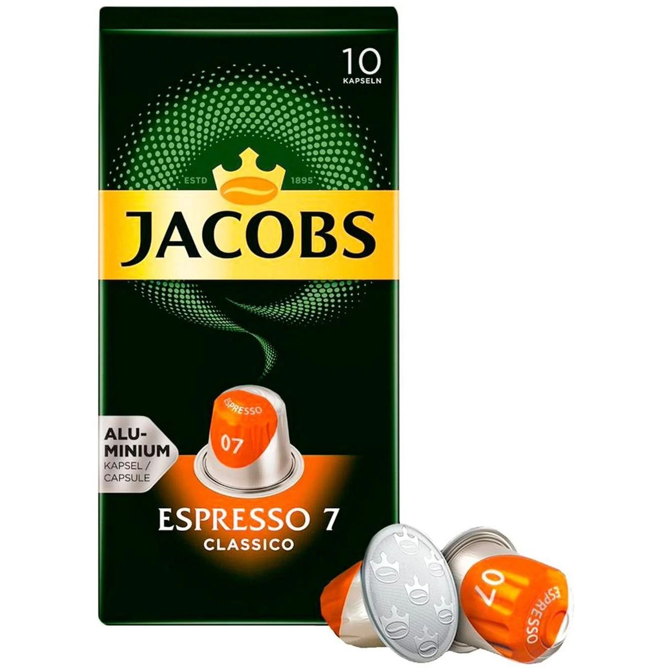 Кофе молотый Jacobs Espresso 7 Classico в капсулах, 10 шт. (914989) - фото 1