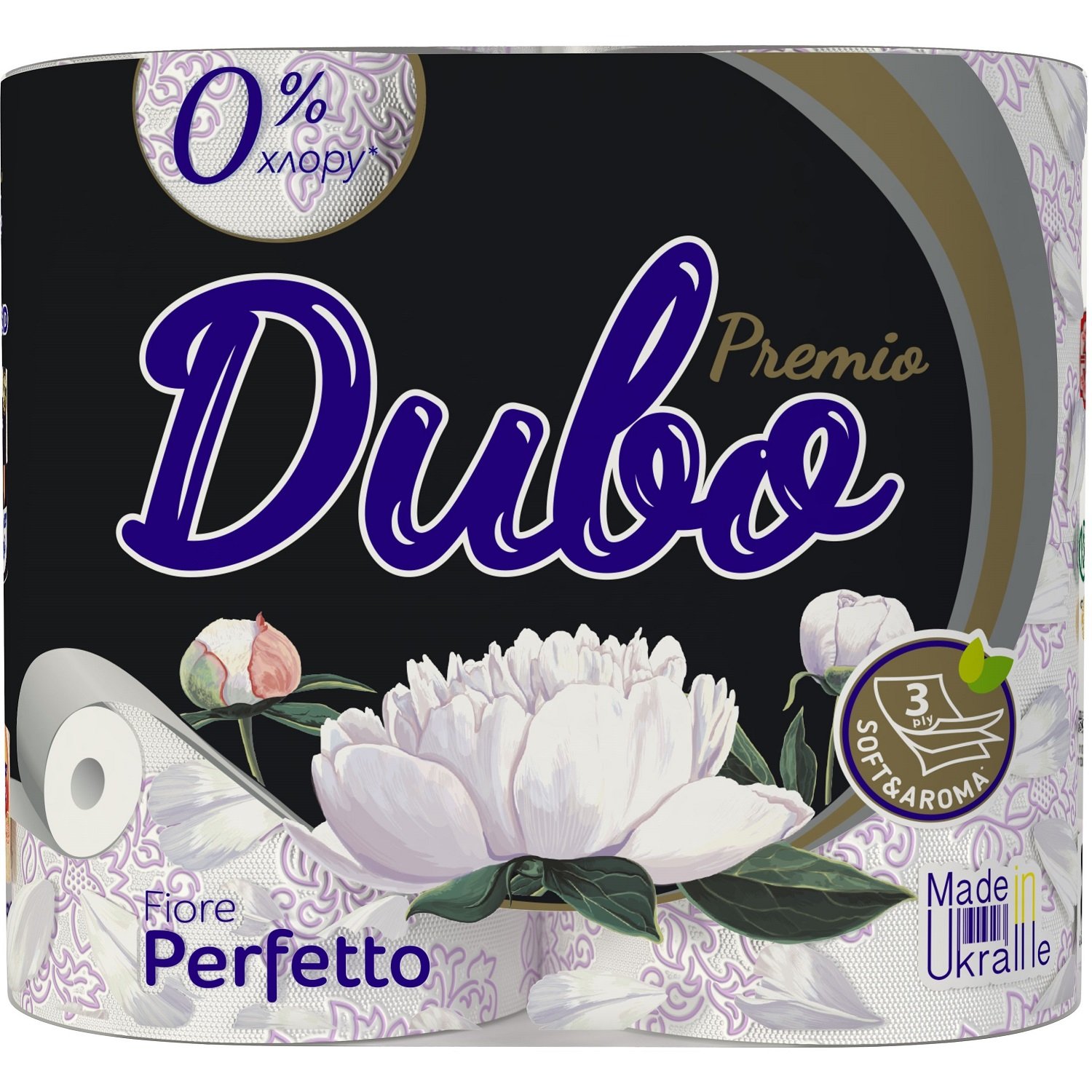 Туалетная бумага Диво Premio Fiore Perfetto, трехслойная, 4 рулона - фото 1