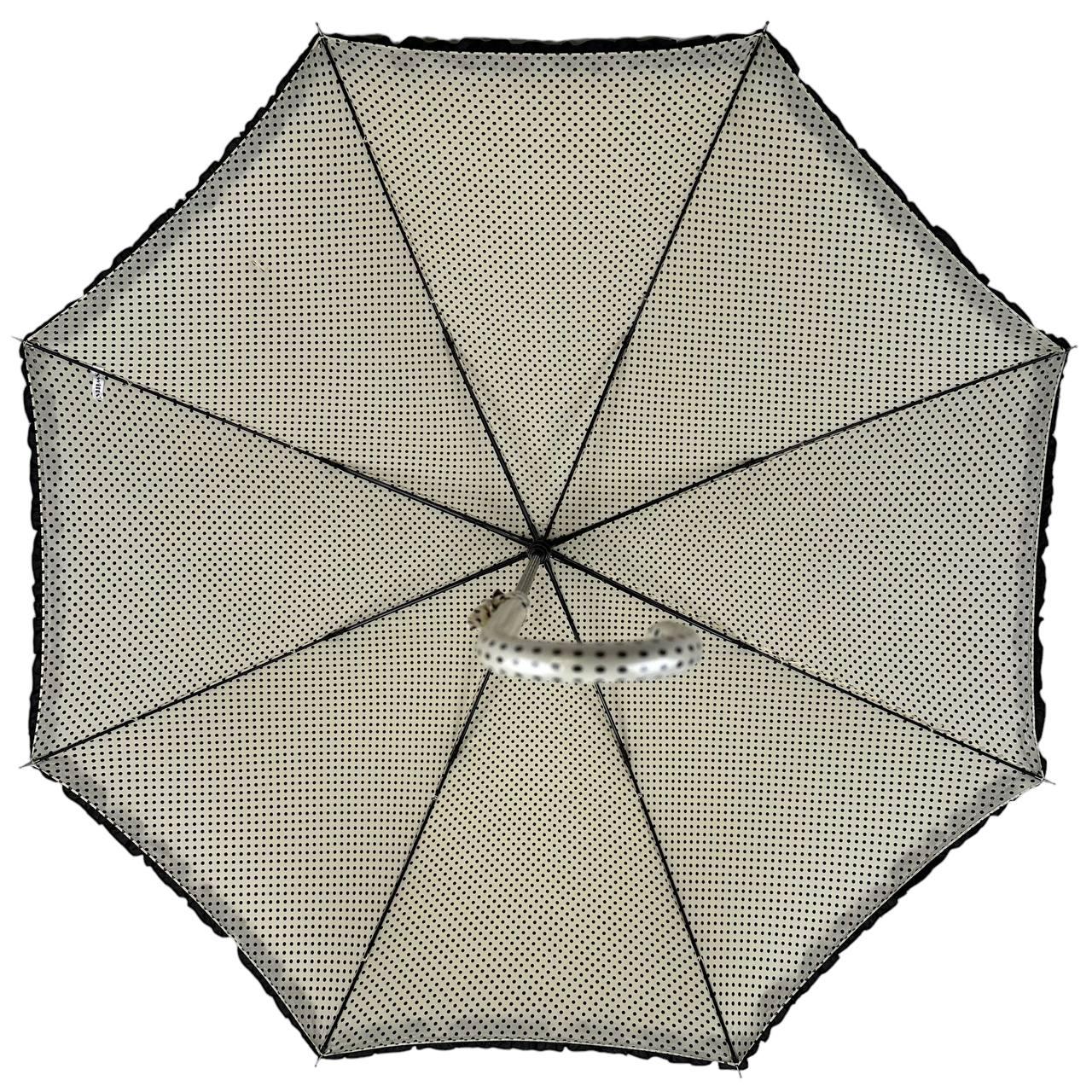 Жіноча парасолька-палиця напівавтомат Swifts 94 см бежева - фото 6