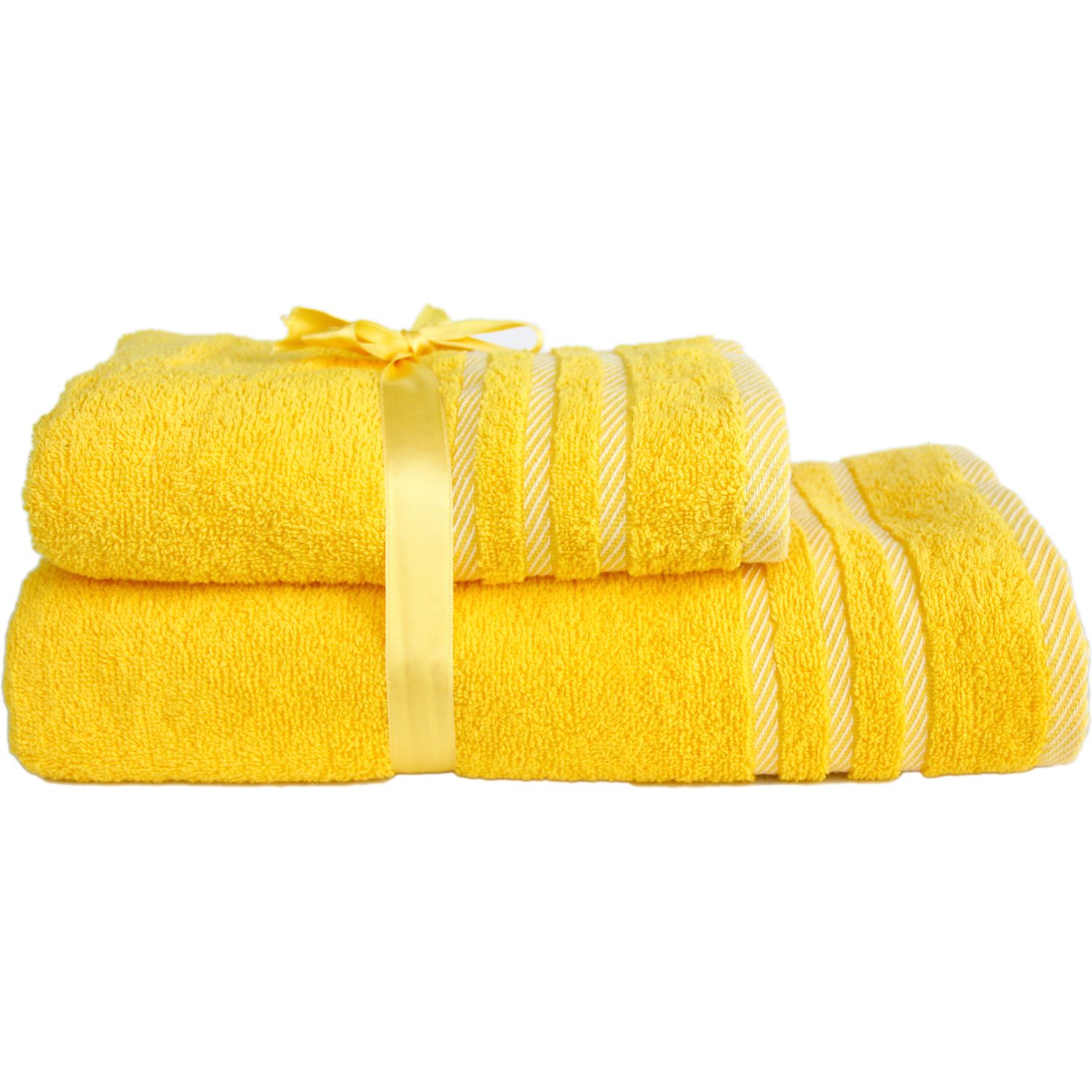 Набір рушників Izzihome Rubin Stripe2 yellow, 50х90 см, 70х130 см, жовтий (604118) - фото 1