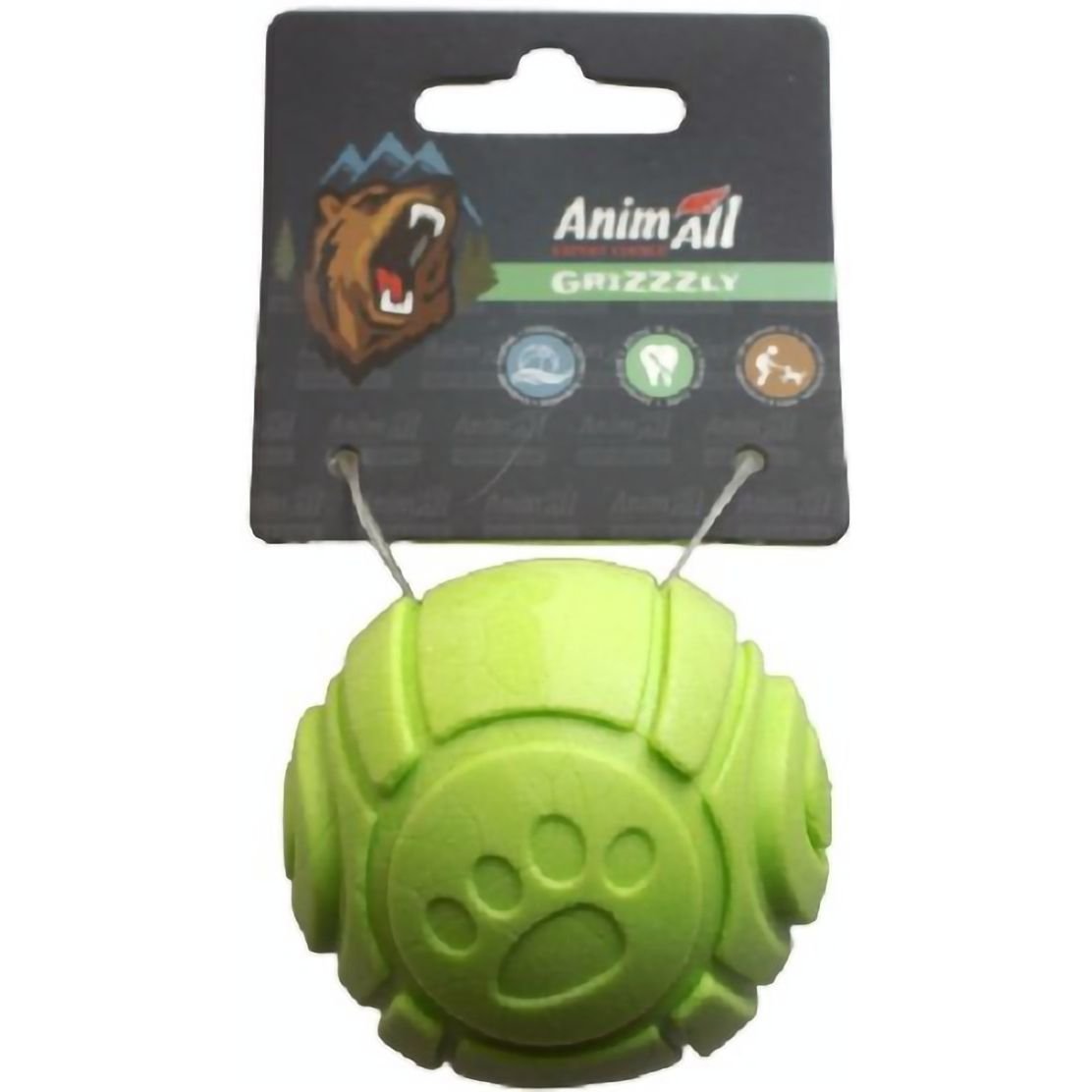 Игрушка для собак AnimAll Fun AGrizZzly Мячик с ароматом яблока зеленая - фото 1