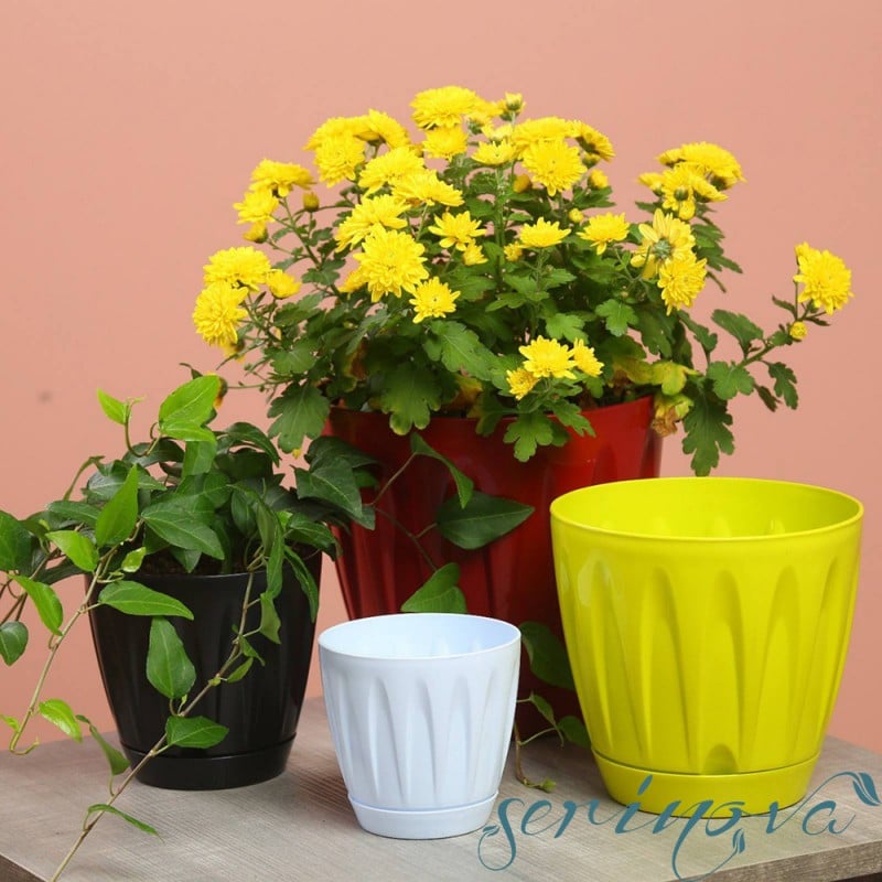 Горщик для квітів Serinova Daisy, 0.7 л, фісташково-зелений (P002-Fistik) - фото 2
