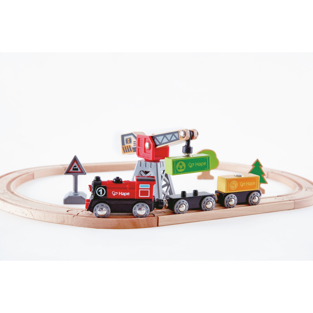 Іграшкова залізниця Hape Доставка вантажів 19 елементів (E3731) - фото 2