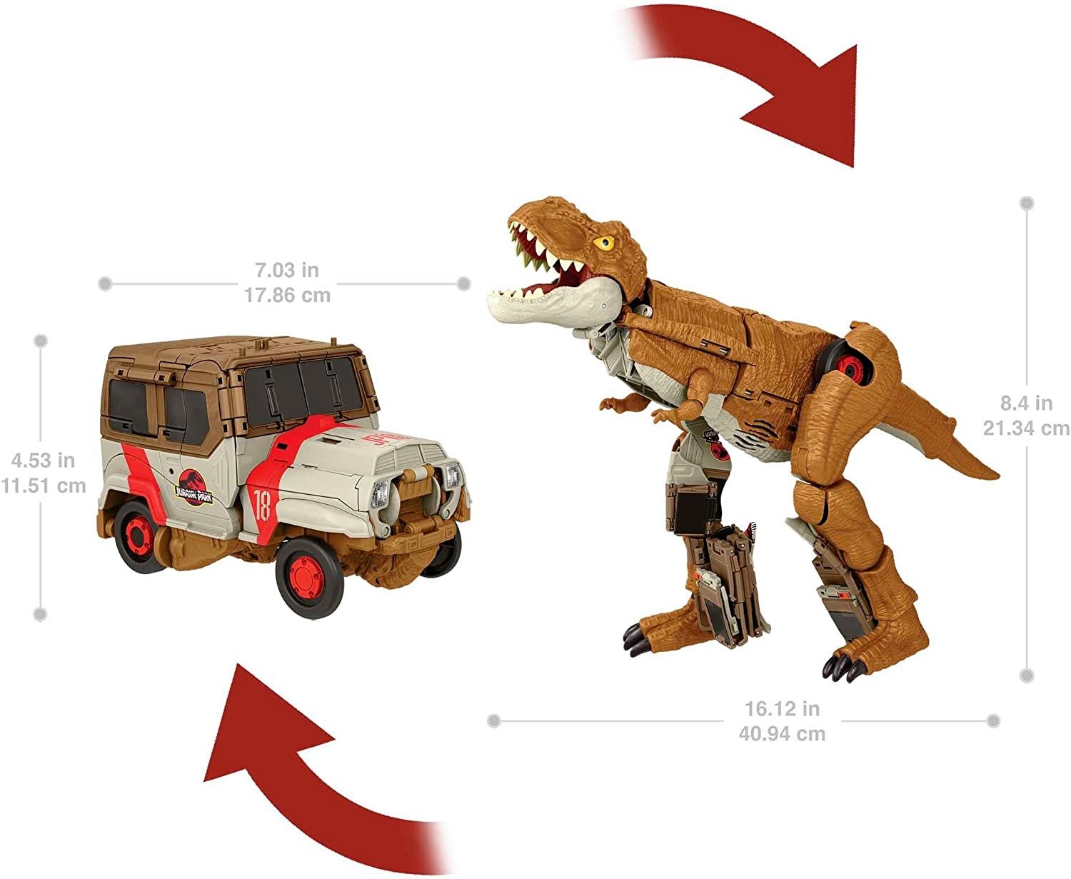 Игрушка трансформер Jurassic World Chase and Roar Dinozaur Transforms Tyrannosaurus Rex (HPD38) - фото 6