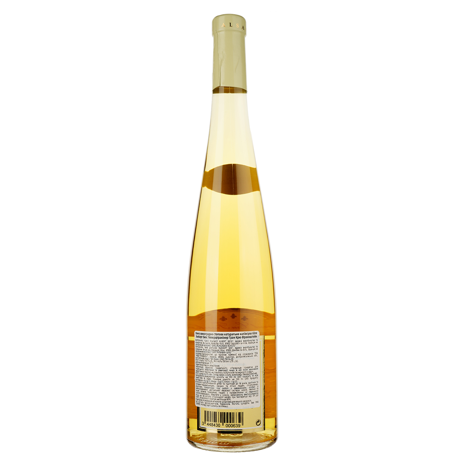 Вино Hubert Beck Gewurztraminer Grand Cru Frankstein, біле, напівсолодке, 13,5%, 0,75 л (35895) - фото 2
