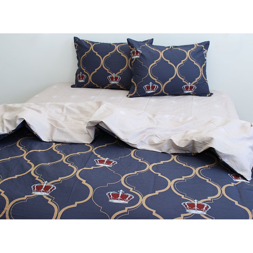 Комплект постільної білизни TAG Tekstil 2-спальний Темно-синій 000163294 (S487) - фото 1
