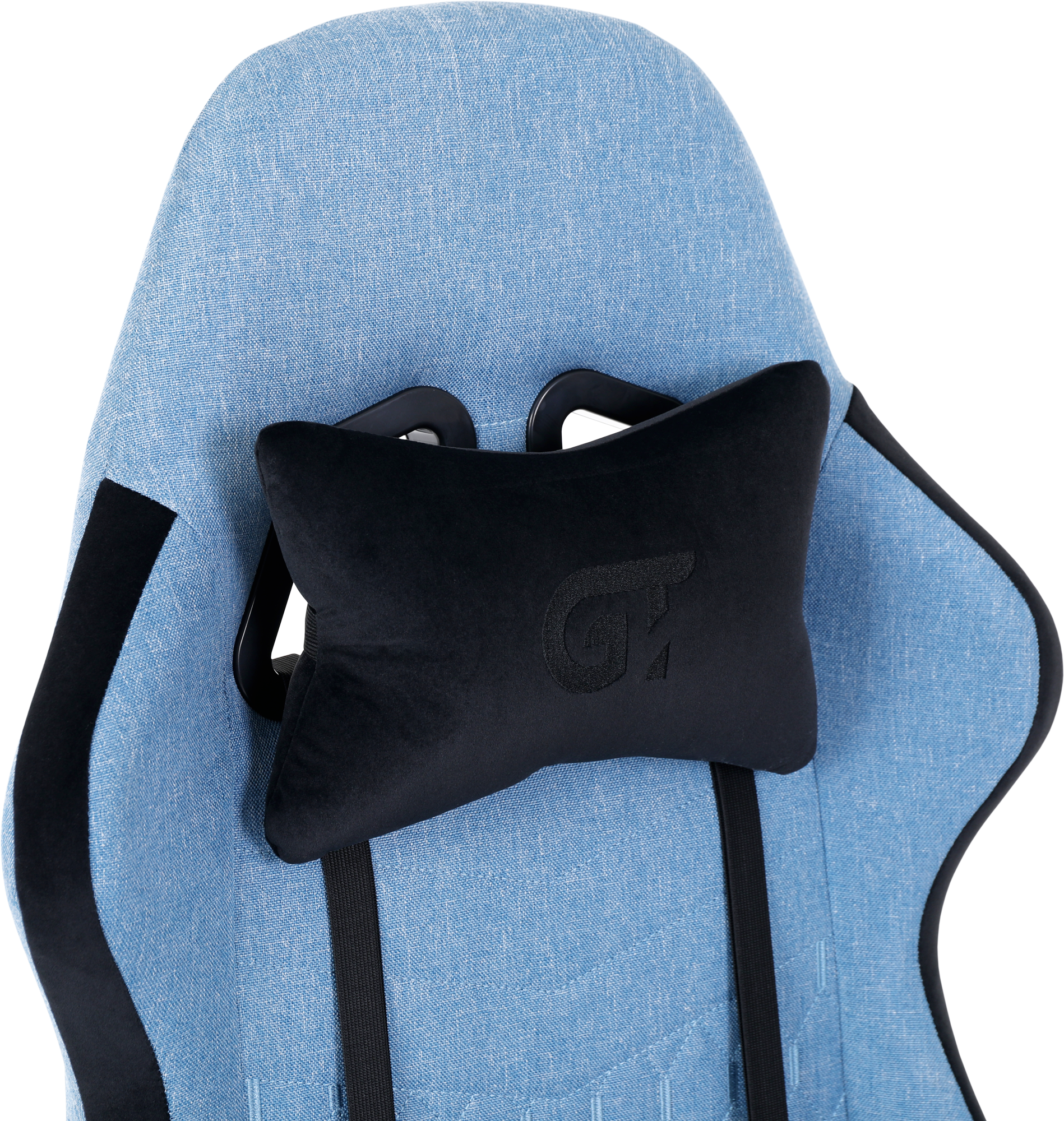 Геймерське крісло GT Racer чорне зі світло-синім (X-2324 Fabric Light Blue/Black Suede) - фото 6